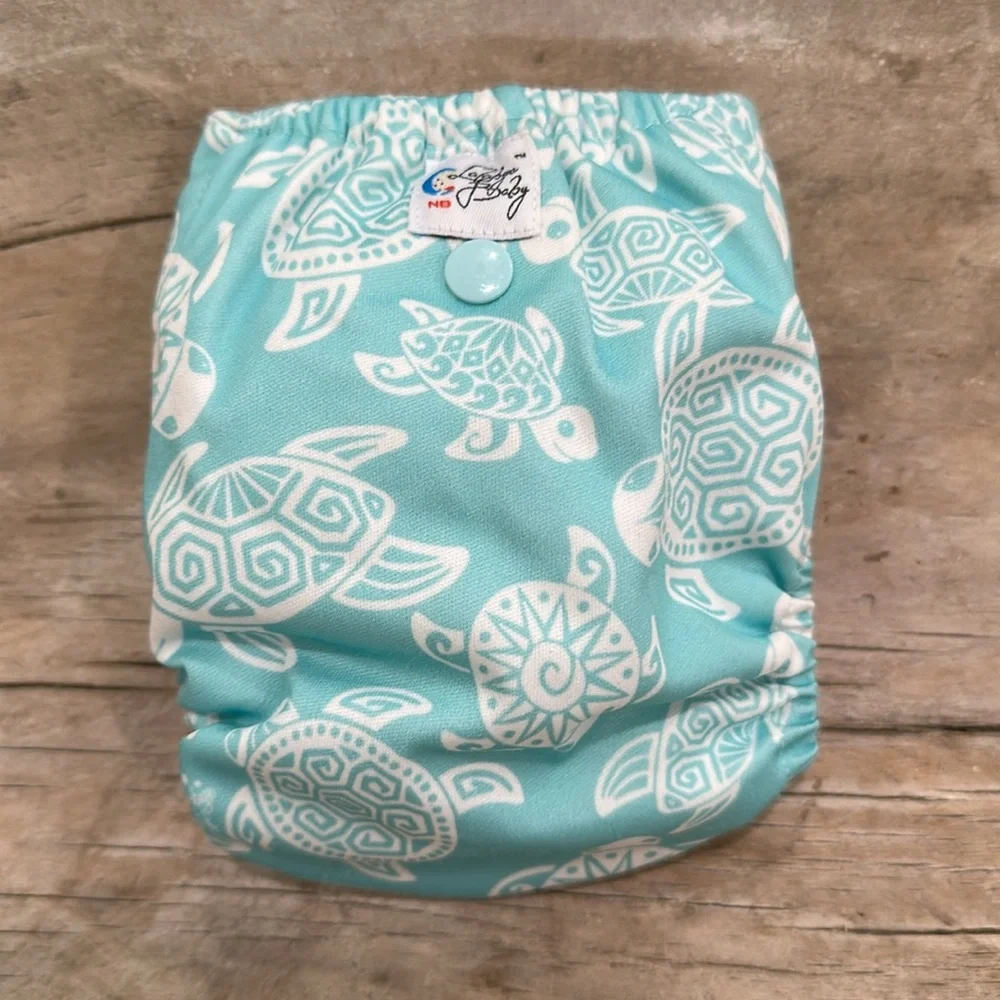 Lalabye Baby, NEWBORN size cloth diapers reusable. Hook and Loop *USED*